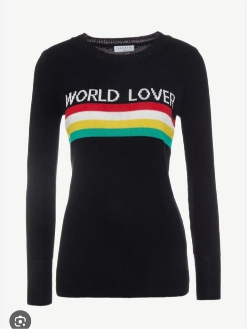 SANDRO | World Lover crepe knit jumper Black Sz 6